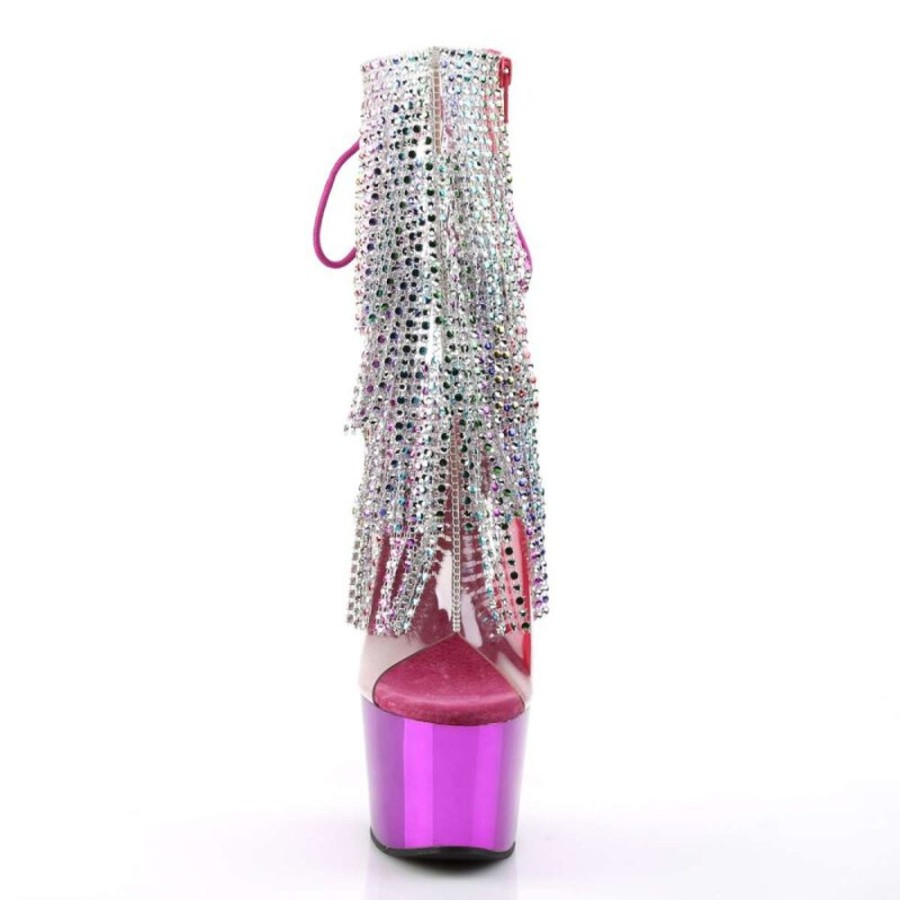 High Heels Pleaser | Pleaser Adore-1017Rsf Clear-Multi/Fuchsia Chrome