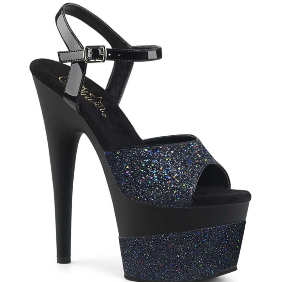 High Heels Pleaser | Pleaser Adore-709-2G Black Multi Glitter/Black Multi Glitter