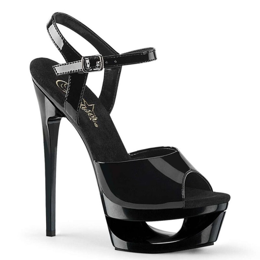 High Heels Pleaser | Pleaser Eclipse-609 Black Patent/Black