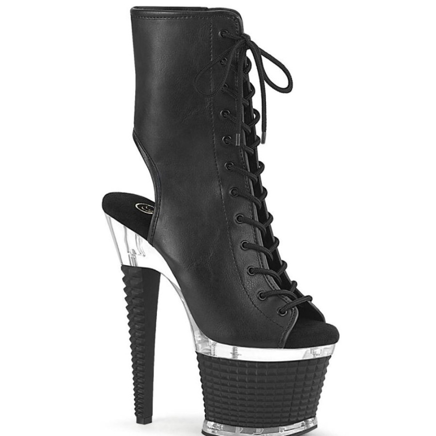 High Heels Pleaser | Pleaser Spectator-1016 Plateau Ankle Boots Faux Leather Black