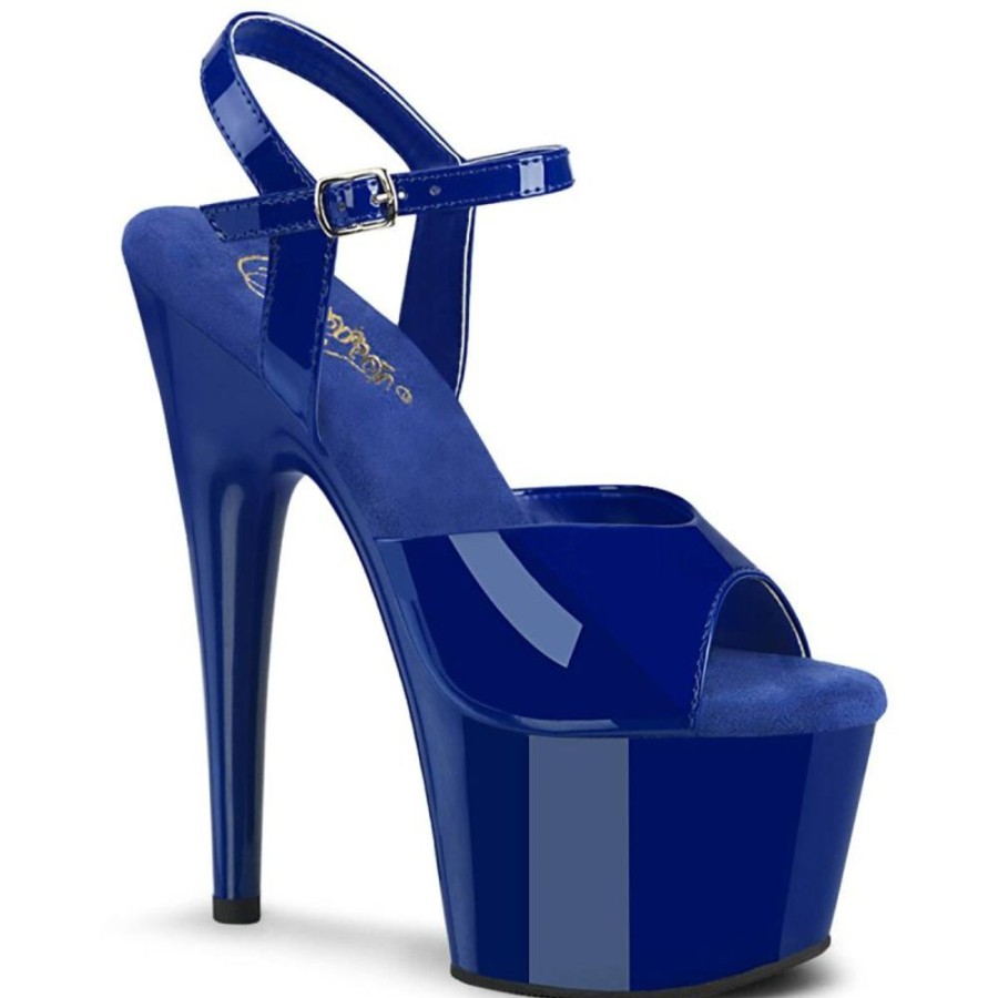 High Heels Pleaser | Pleaser Adore-709 Plateau Sandalettes Patent Blue