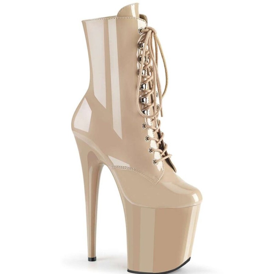 High Heels Pleaser | Pleaser Flamingo-1020 Nude Patent/Nude