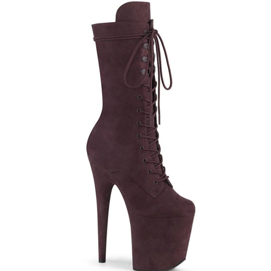 High Heels Pleaser | Pleaser Flamingo-1050Fs Plateau Ankle Boots Faux Suede Brown