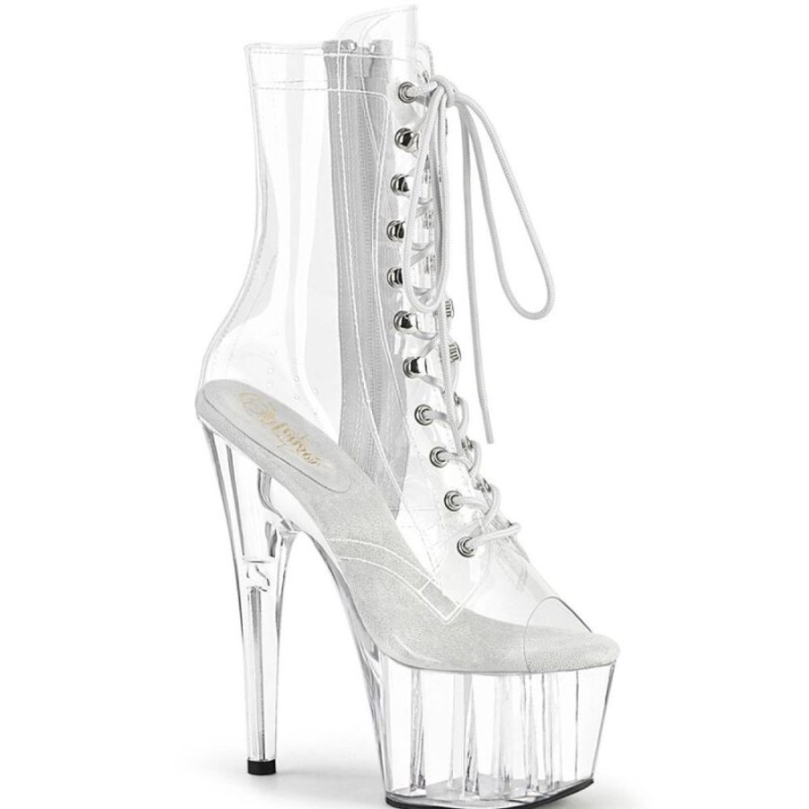 High Heels Pleaser | Pleaser Adore-1021C Plateau Ankle Boots Transparent