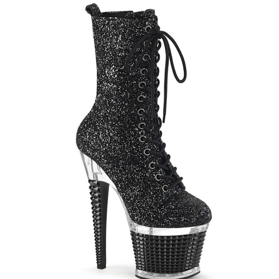 High Heels Pleaser | Pleaser Spectator-1040G Plateau Ankle Boots Glitter Black