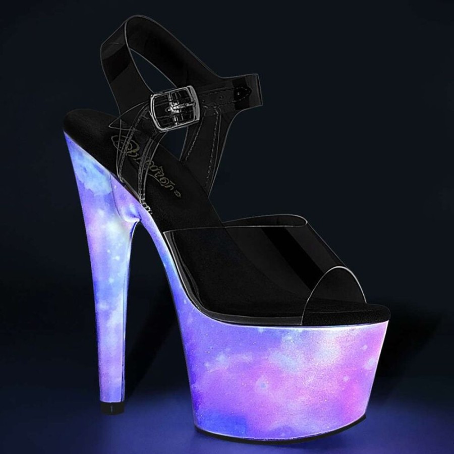 High Heels Pleaser | Pleaser Adore-708Refl Clear/Purple-Blue Reflective