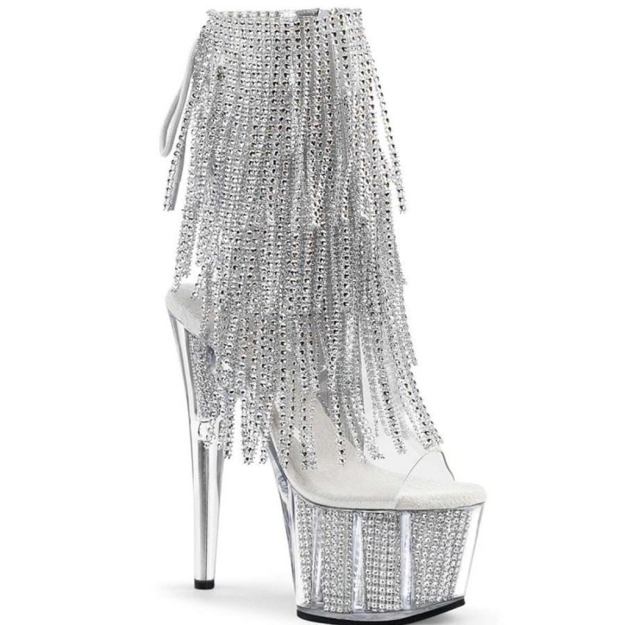 High Heels Pleaser | Pleaser Adore-1017Srs Clear-Silver Rs/Silver Srs