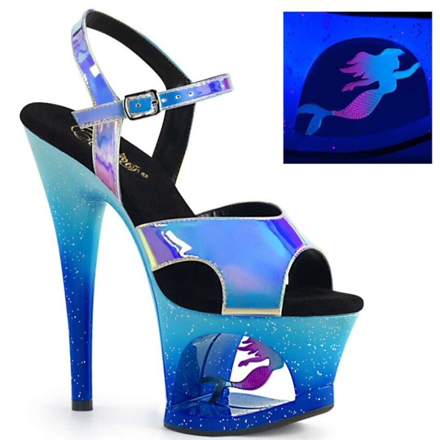 High Heels Pleaser | Pleaser Moon-711Mer Blue Shifting Tpu/Blue Ombre