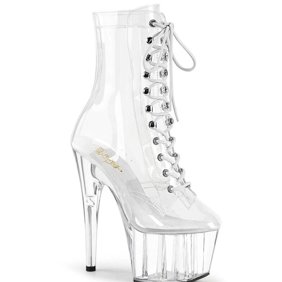 High Heels Pleaser | Pleaser Adore-1020C Plateau Ankle Boots Transparent