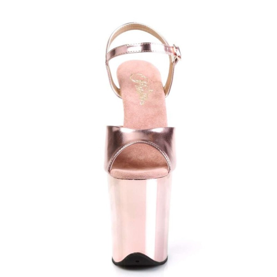 High Heels Pleaser | Pleaser Flamingo-809 Rose Gold Met. Pu/Rose Gold Chrome