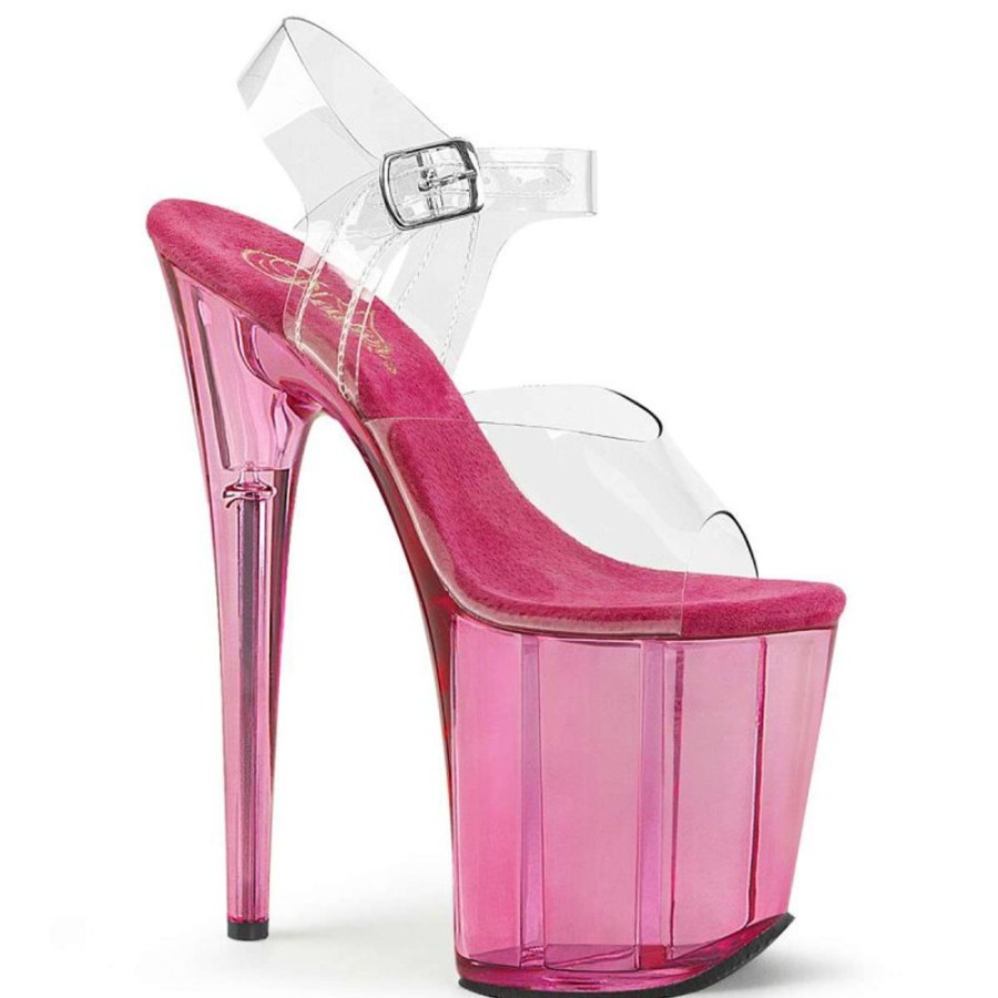 High Heels Pleaser | Pleaser Flamingo-808T Clear/Pink Tinted