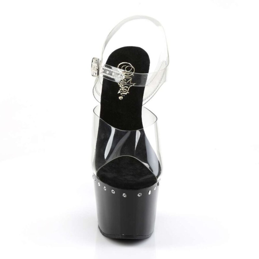 High Heels Pleaser | Pleaser Adore-708Ls Clear/Black