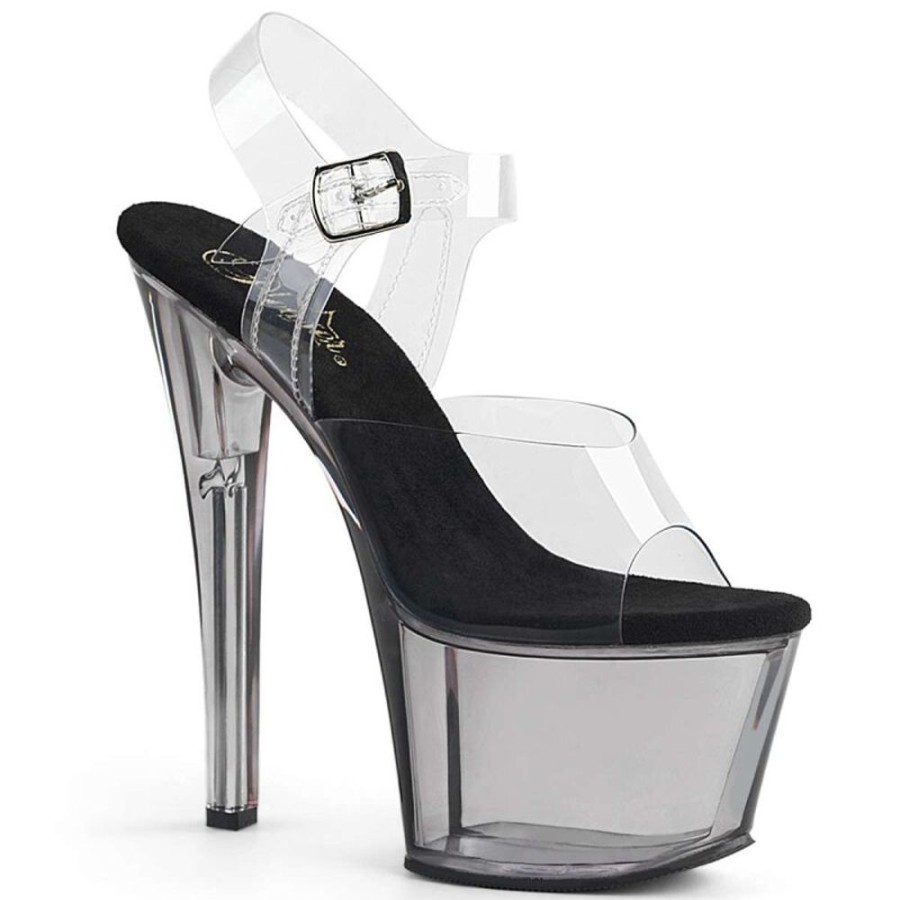 High Heels Pleaser | Pleaser Sky-308T Clear/Smoke Tinted