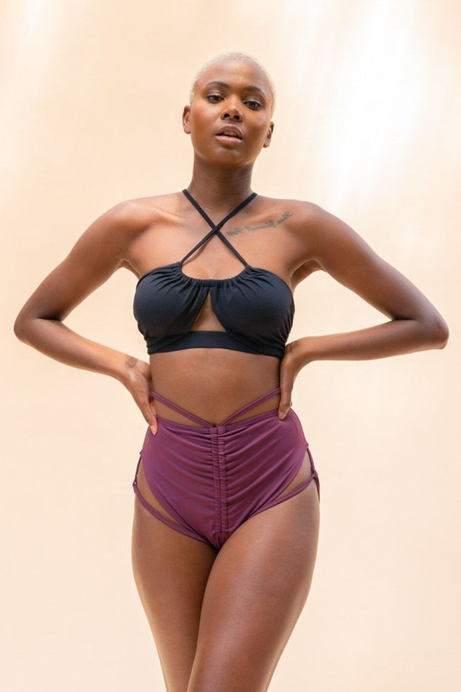 Pole Dance Wear Lunalae | Lunalae Shorts High Waist Jasmine Mulberry