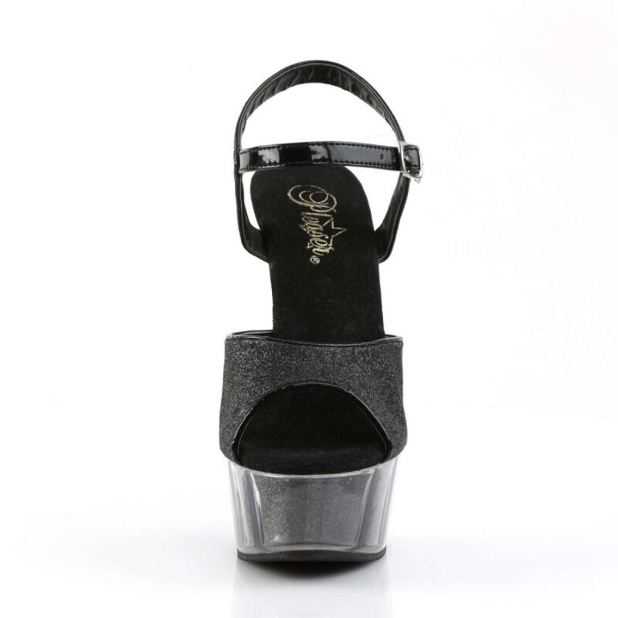 High Heels Pleaser | Pleaser Delight-609-5G Black Glitter/Black Glitter