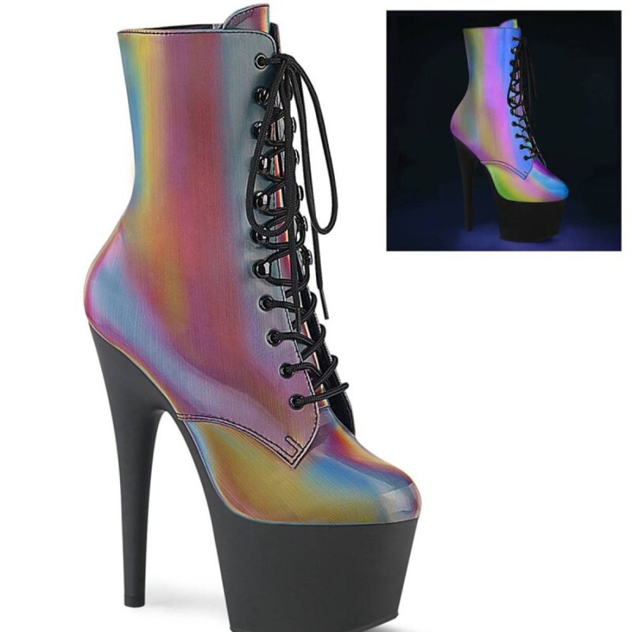 High Heels Pleaser | Pleaser Adore-1020Refl Plateau Ankle Boots Reflection Colorful