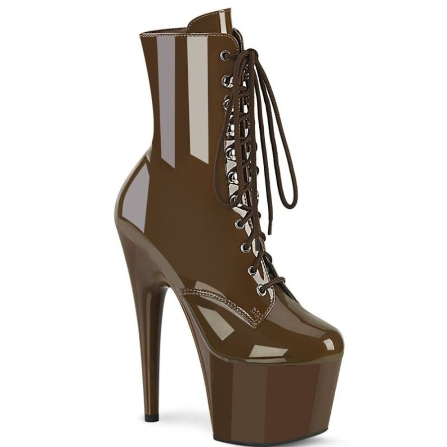 High Heels Pleaser | Pleaser Adore-1020 Plateau Ankle Boots Patent Mocha