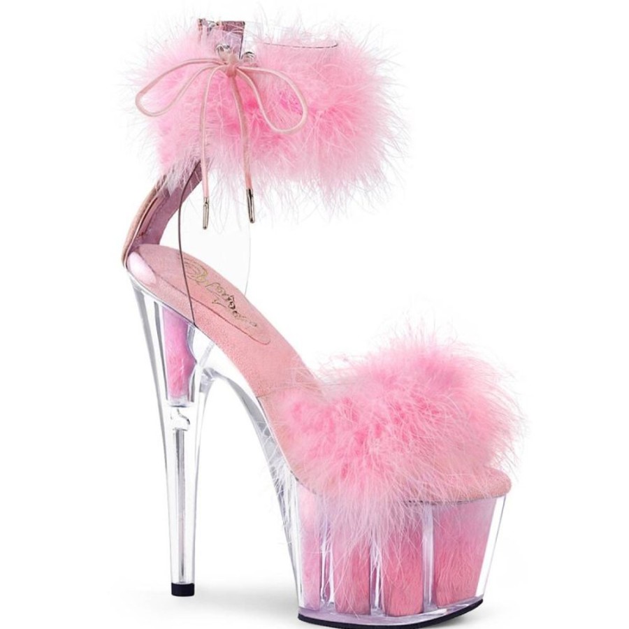 High Heels Pleaser | Pleaser Adore-724F Plateau Sandalettes Transparent Light Pink