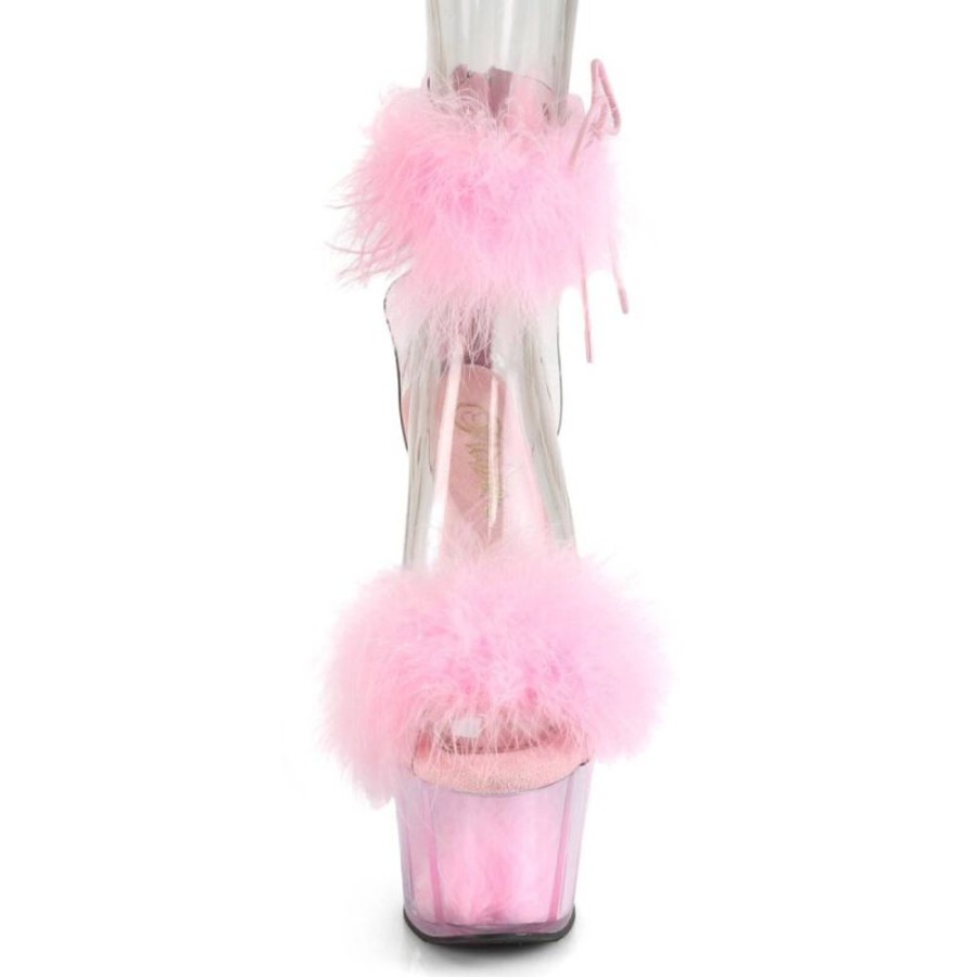 High Heels Pleaser | Pleaser Adore-724F Plateau Sandalettes Transparent Light Pink