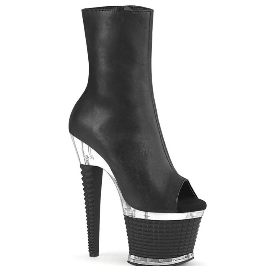 High Heels Pleaser | Pleaser Spectator-1012 Plateau Ankle Boots Faux Leather Black