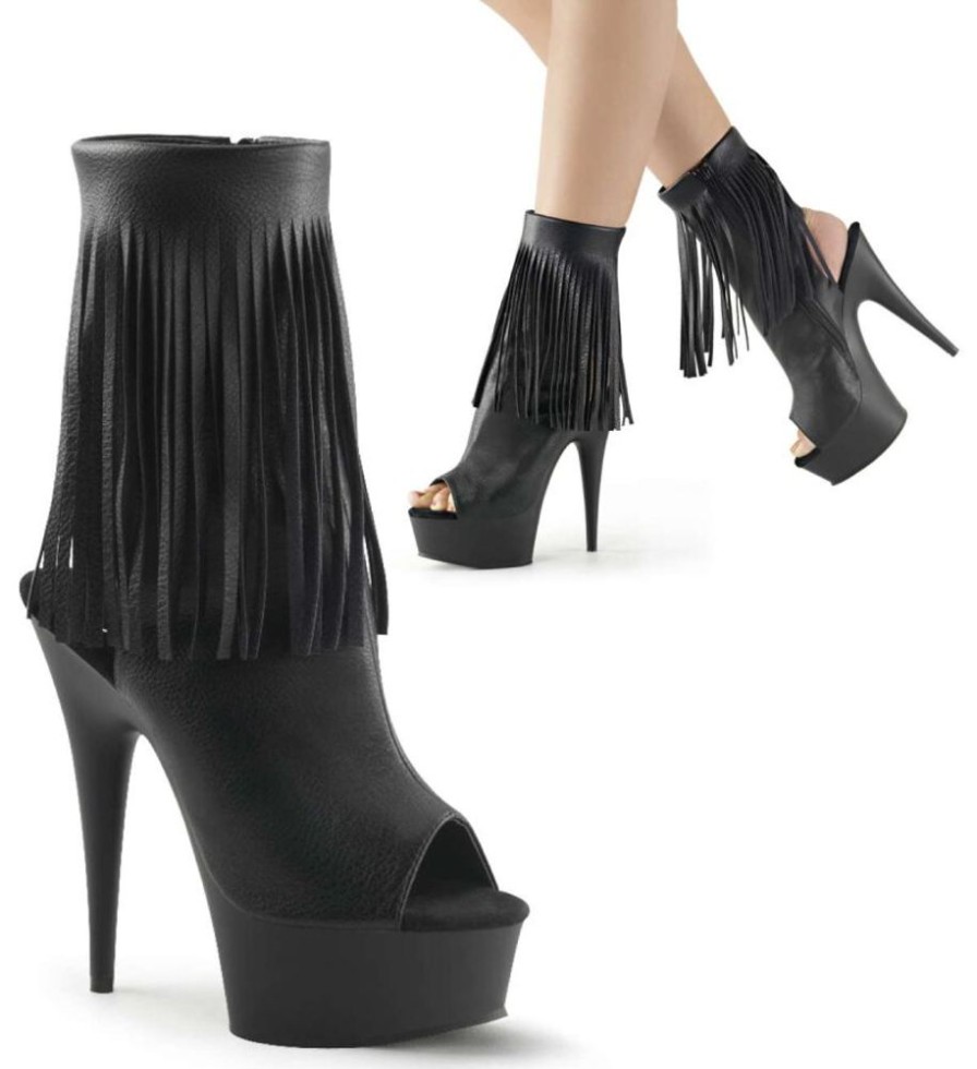 High Heels Pleaser | Pleaser Delight-1019 Black Faux Leather/Black Matte