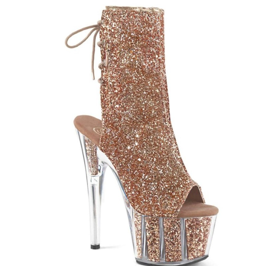 High Heels Pleaser | Pleaser Adore-1018G Rose Gold Glitter/Rose Gold Glitter