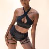 Pole Dance Wear Lunalae | Lunalae Top Roxy Black