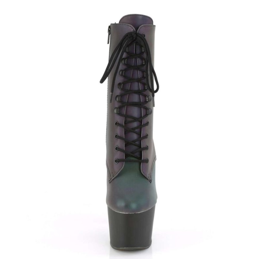 High Heels Pleaser | Pleaser Adore-1020Refl Green Multi Reflective/Black Matte