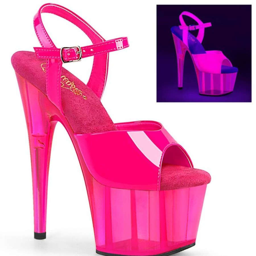 High Heels Pleaser | Pleaser Adore-709Uvt Plateau Sandalettes Neon Pink