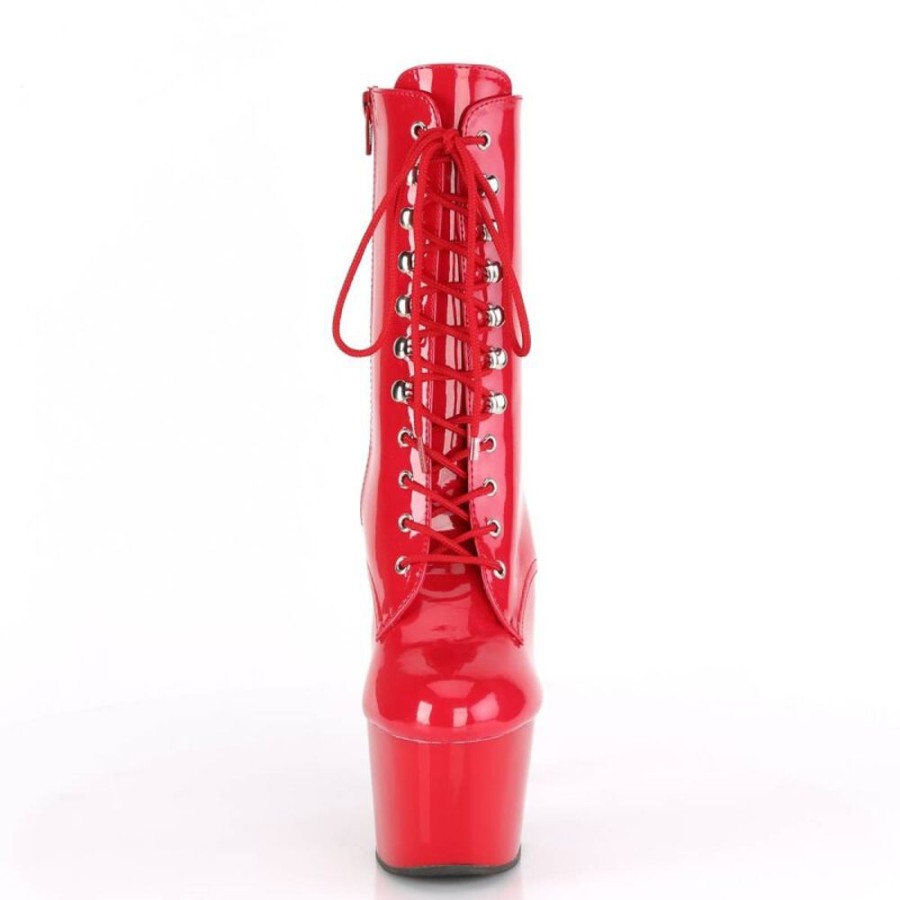 High Heels Pleaser | Pleaser Adore-1020 Plateau Ankle Boots Patent Red