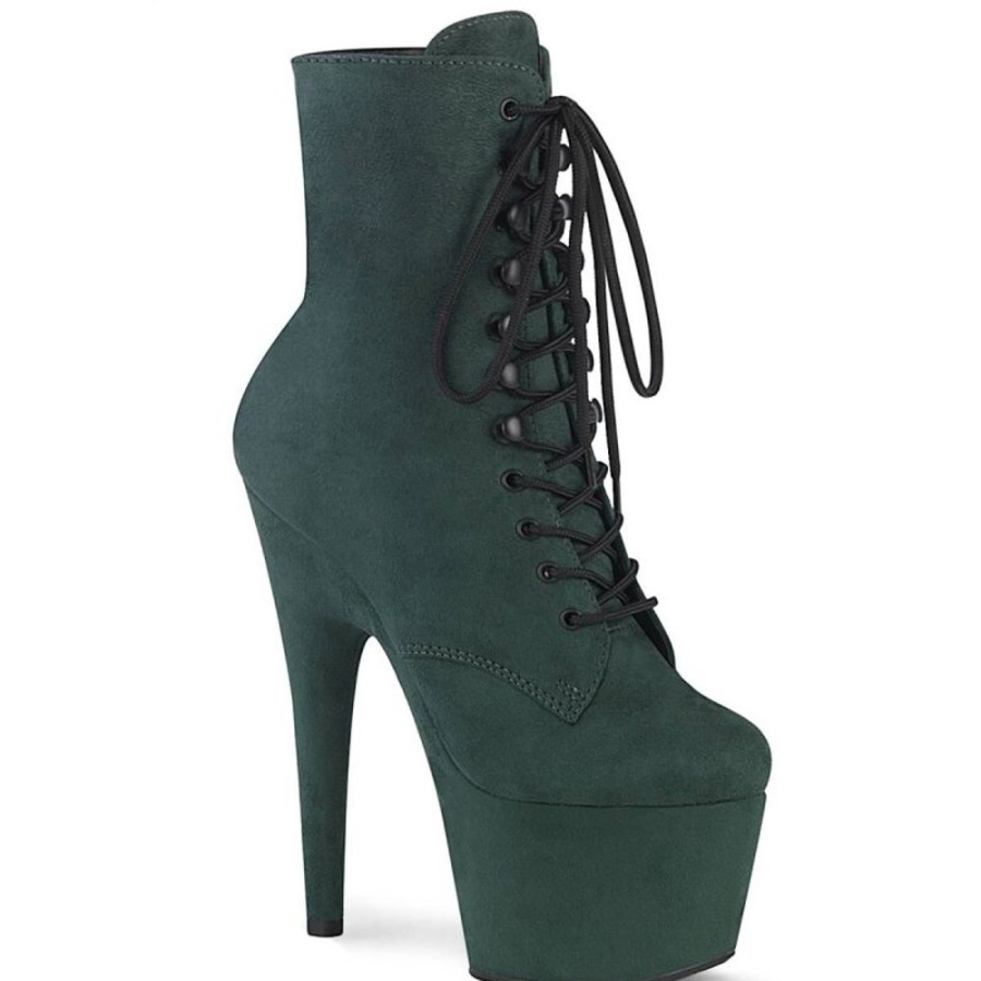 High Heels Pleaser | Pleaser Adore-1020Fs Plateau Ankle Boots Suede Green