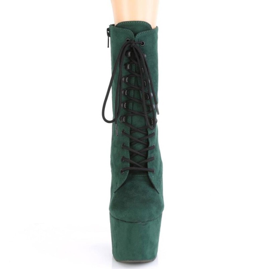 High Heels Pleaser | Pleaser Adore-1020Fs Plateau Ankle Boots Suede Green