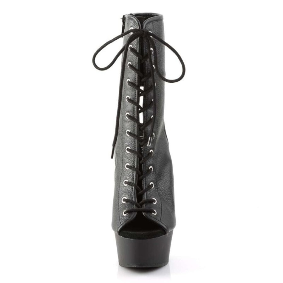 High Heels Pleaser | Pleaser Delight-1016 Black Faux Leather/Black Matte