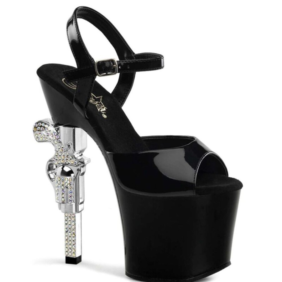 High Heels Pleaser | Pleaser Revolver-709 Black/Black