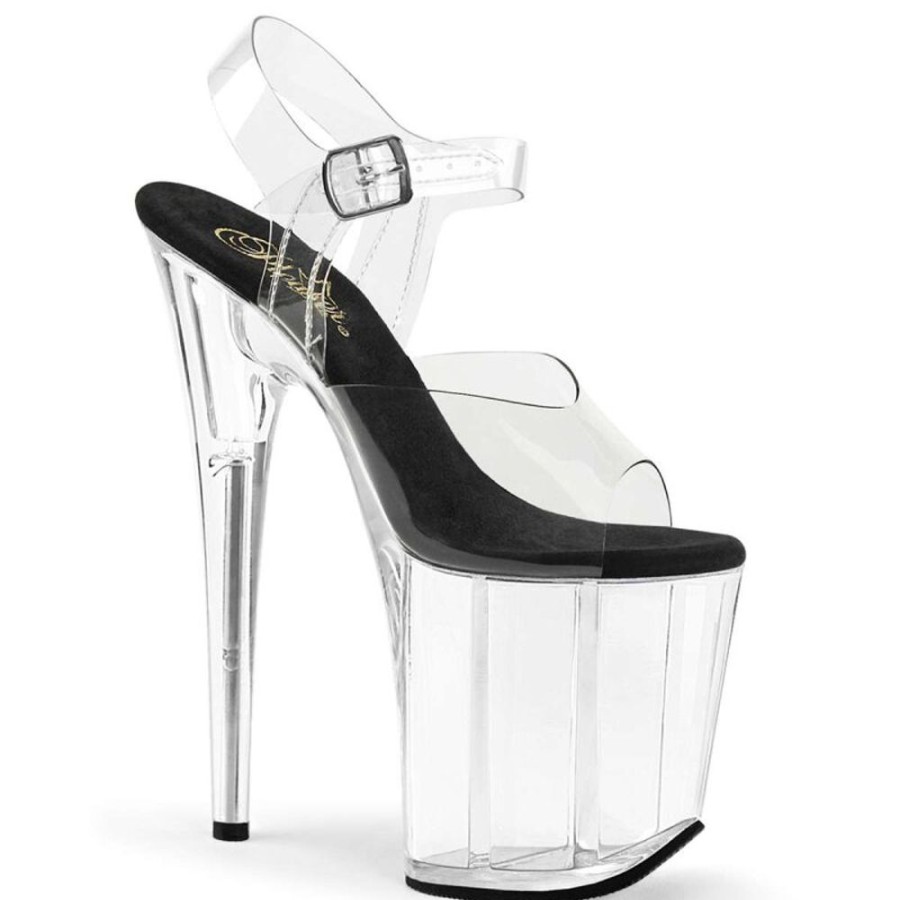 High Heels Pleaser | Pleaser Flamingo-808 Clear-Black/Clear